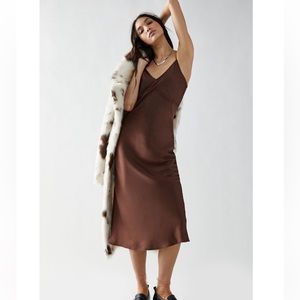Free people simply biased slip midi dress